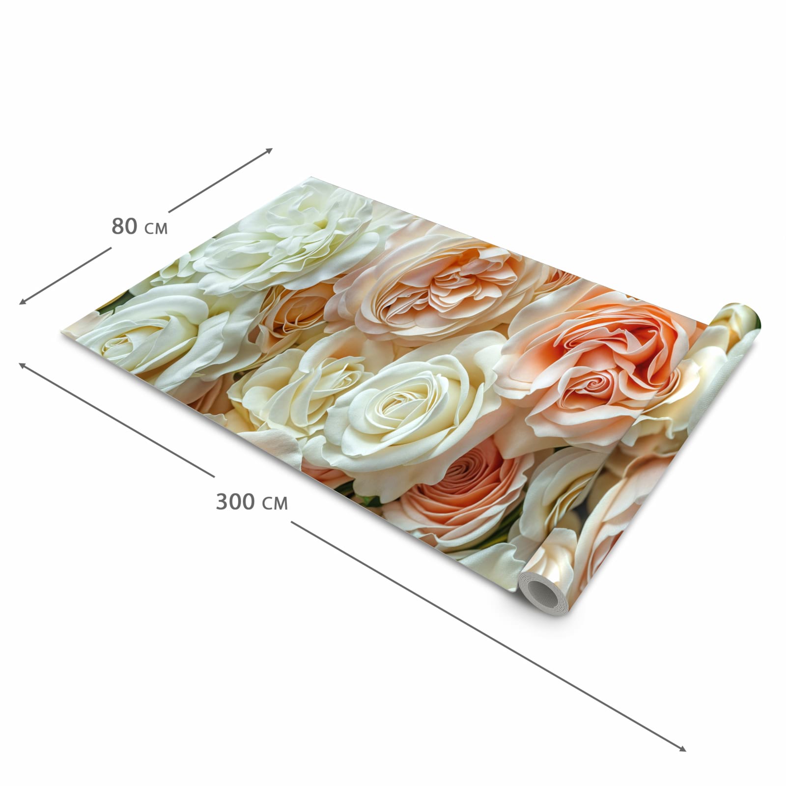 Abriebfester Küchenteppich mit Motiv Rosenbouquet in der Grösse 60x120 cm