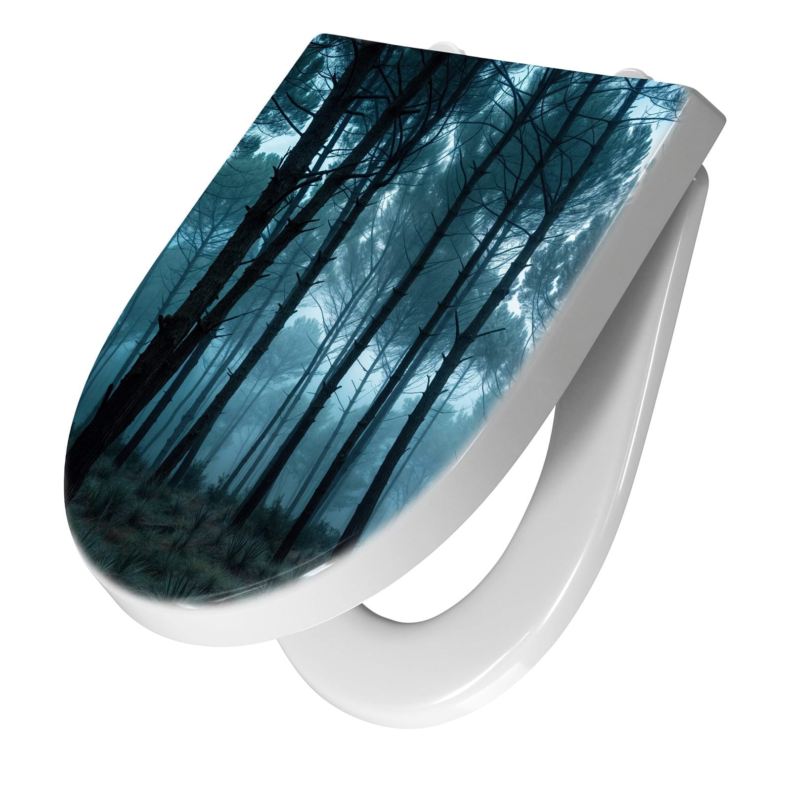 WC-Sitz mit Absenkautomatik Nebeliger Wald