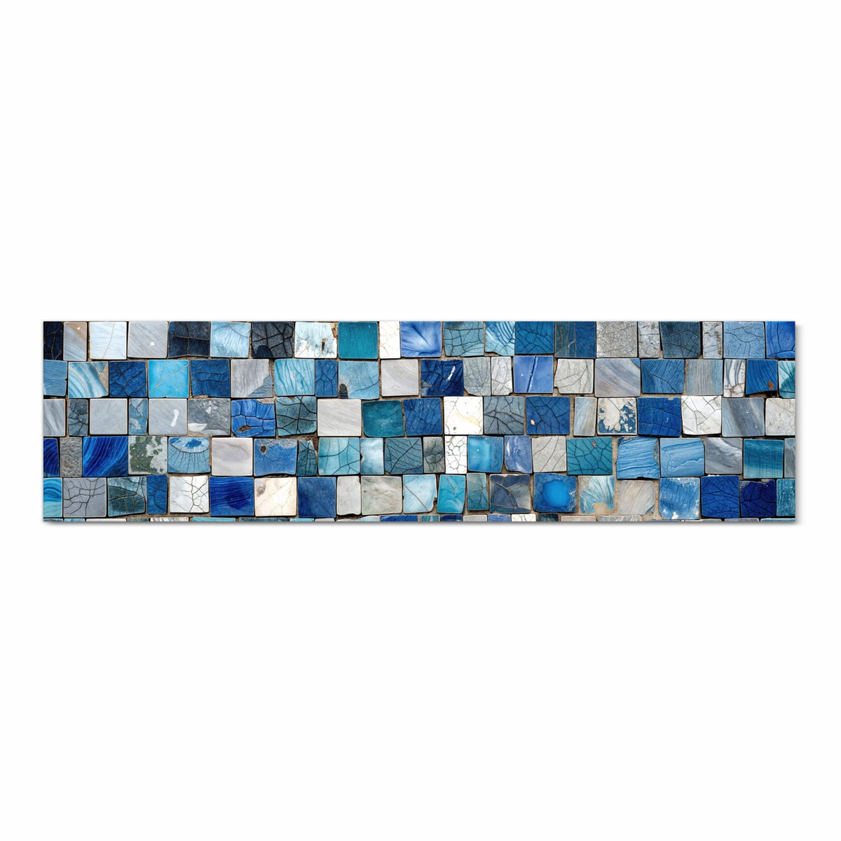 Bodenschonender Küchenteppich mit Motiv Mosaikfliesenmuster in Frontansicht