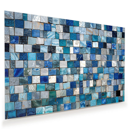 Wandbild mit dem Motiv Blaue Marmorfliesen
