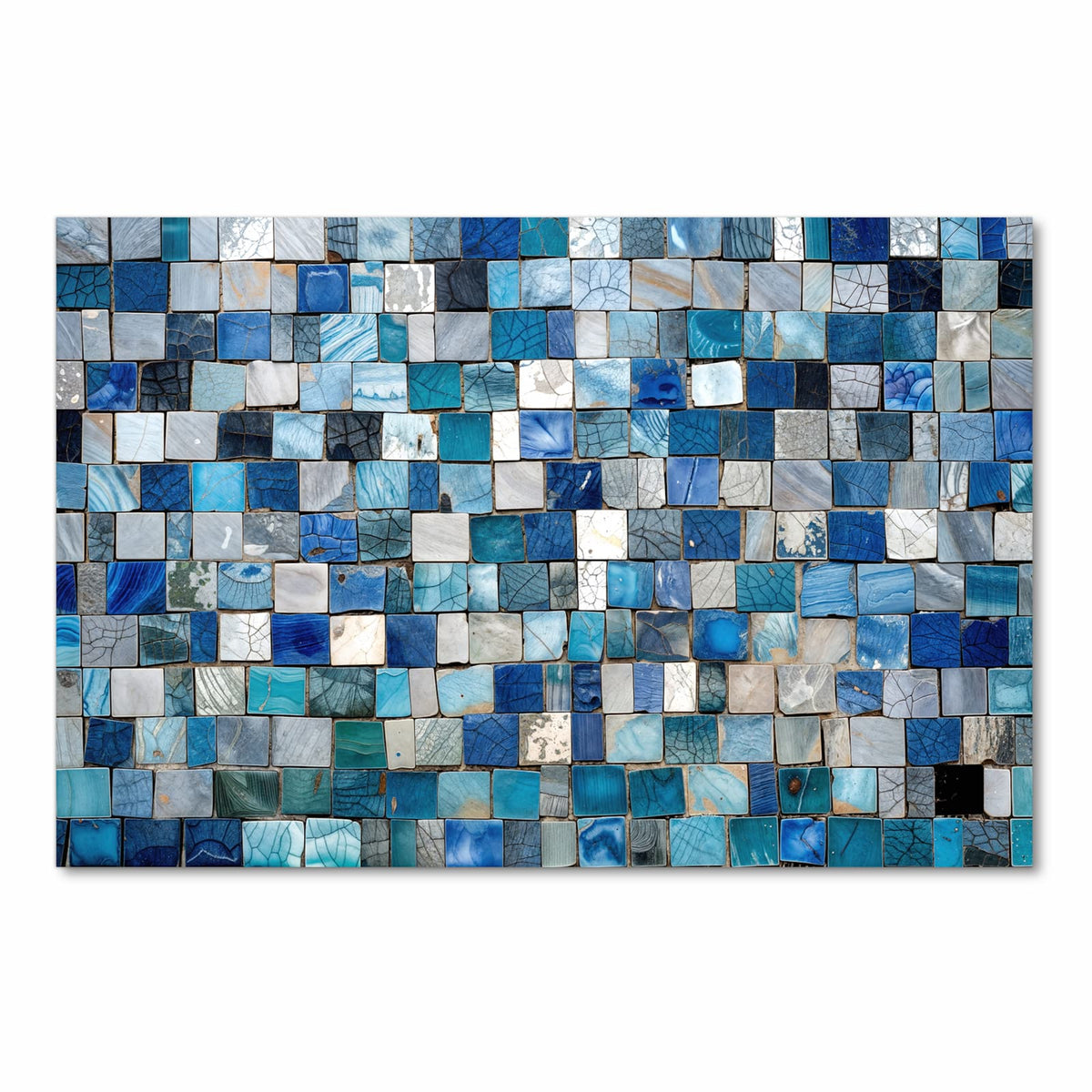Langlebiger Küchenläufer mit Motiv Mosaikfliesenmuster in Frontansicht, abwaschbar
