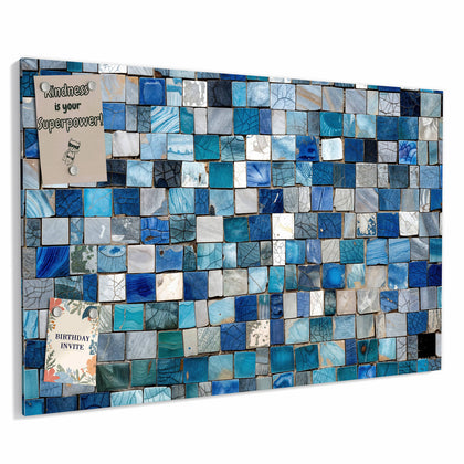Metall Magnettafel mit dem Motiv Blaue Marmorfliesen