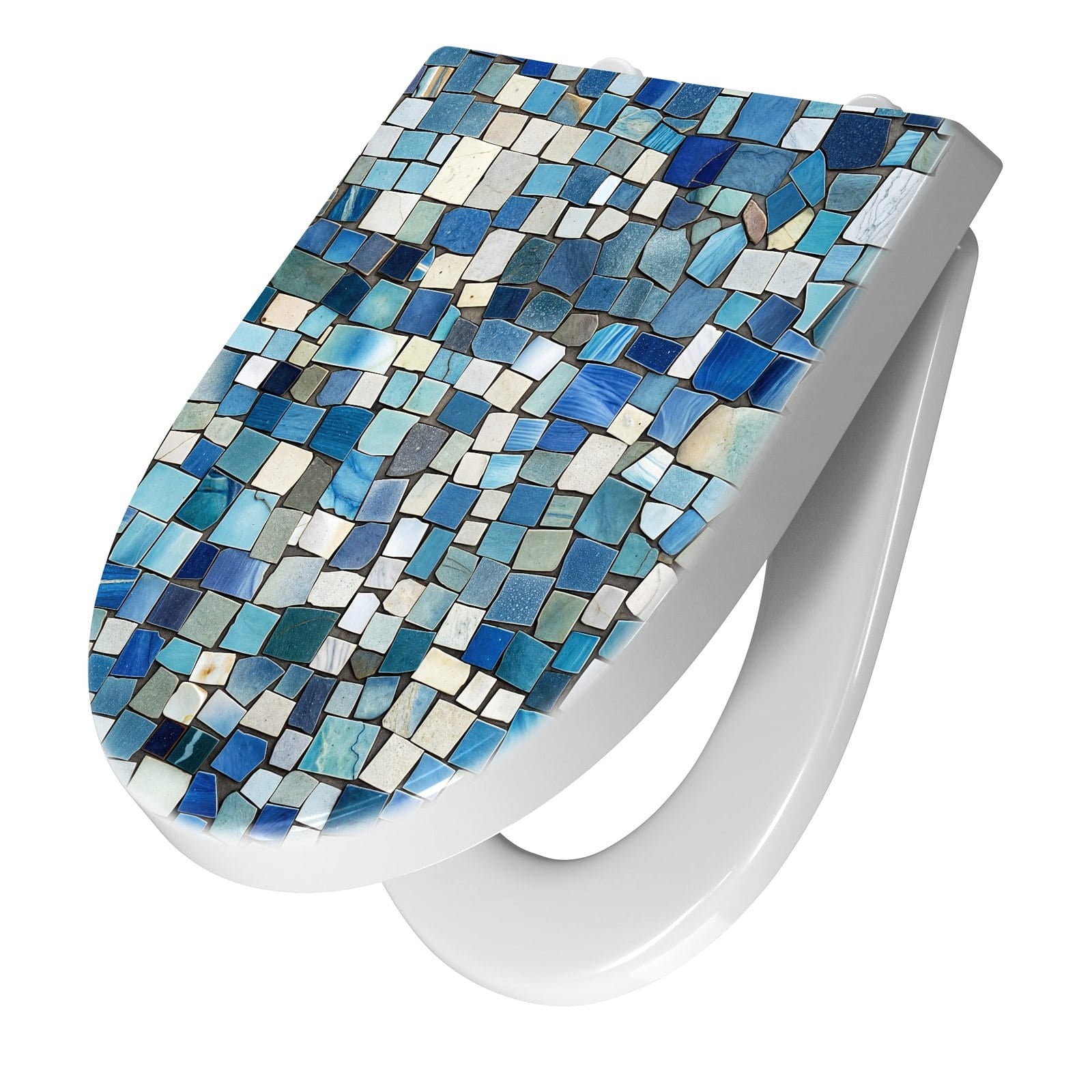 WC-Sitz mit Absenkautomatik Bunte Kachelmuster