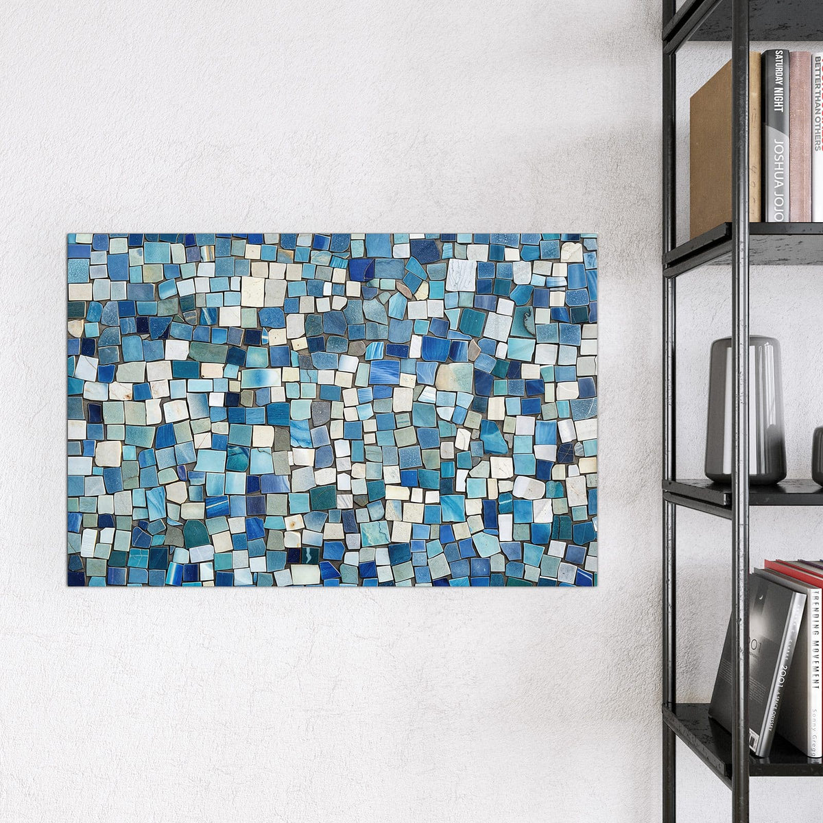 Magnettafel - Blaues Mosaik – Mosaik aus blauen Bruchsteinen