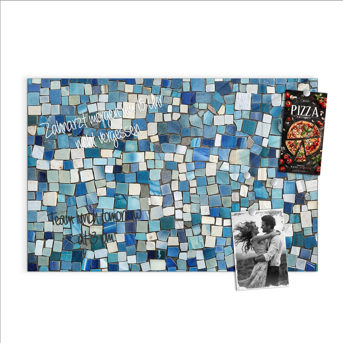 Beschreiben, abwischen, anheften – Magnettafel - Blaues Mosaik