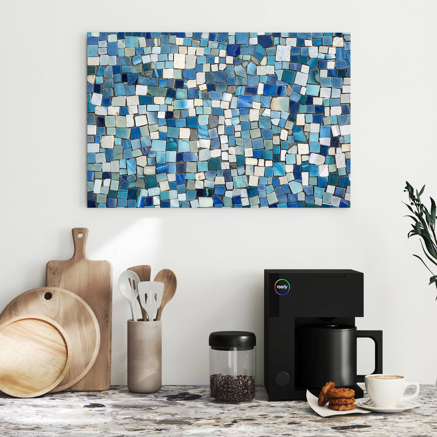 Maße Metall Magnettafel - Blaues Mosaik