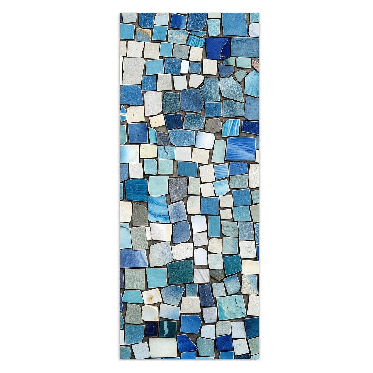 Wandbild - Blaues Mosaik - Hochformat – Mosaik aus blauen Bruchsteinen