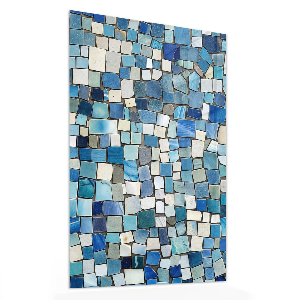 11 Größen – von 30 × 60 bis 60 × 150 cm – Wandbild - Blaues Mosaik - Hochformat