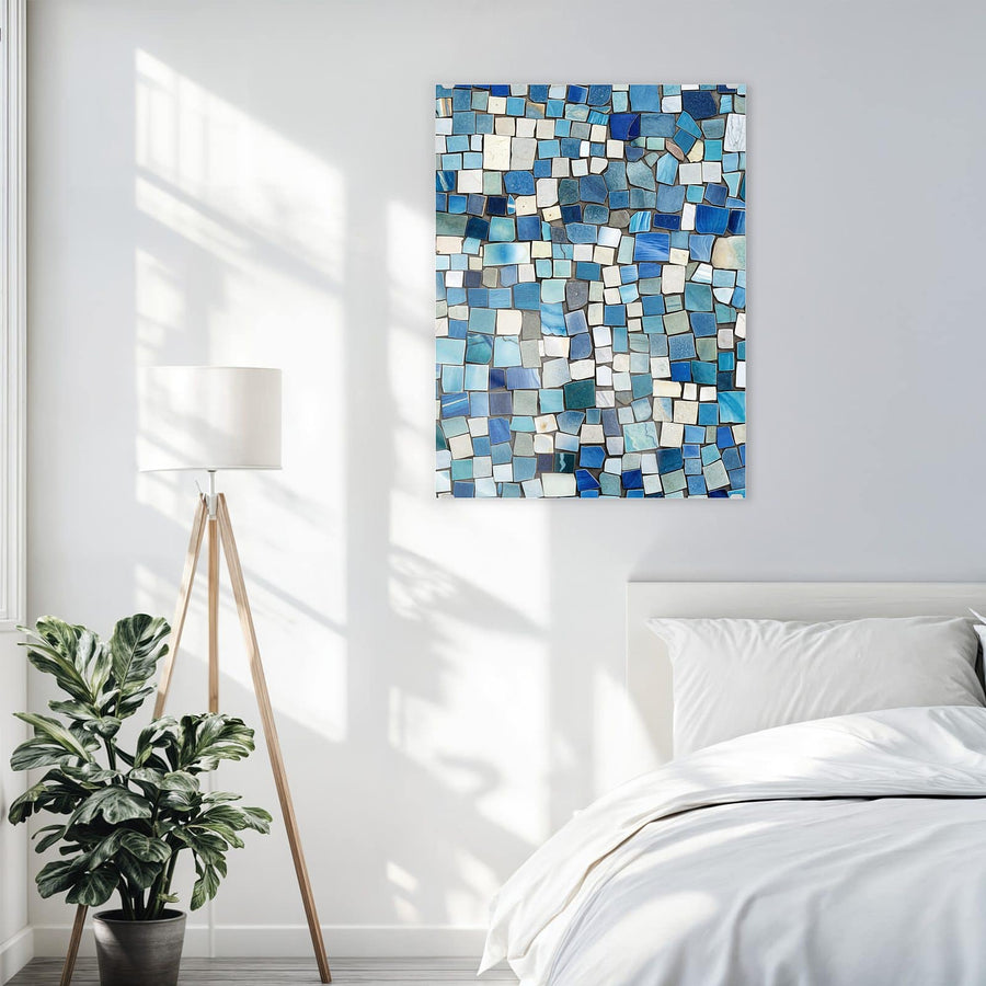 Maße Wandbild - Blaues Mosaik - Hochformat