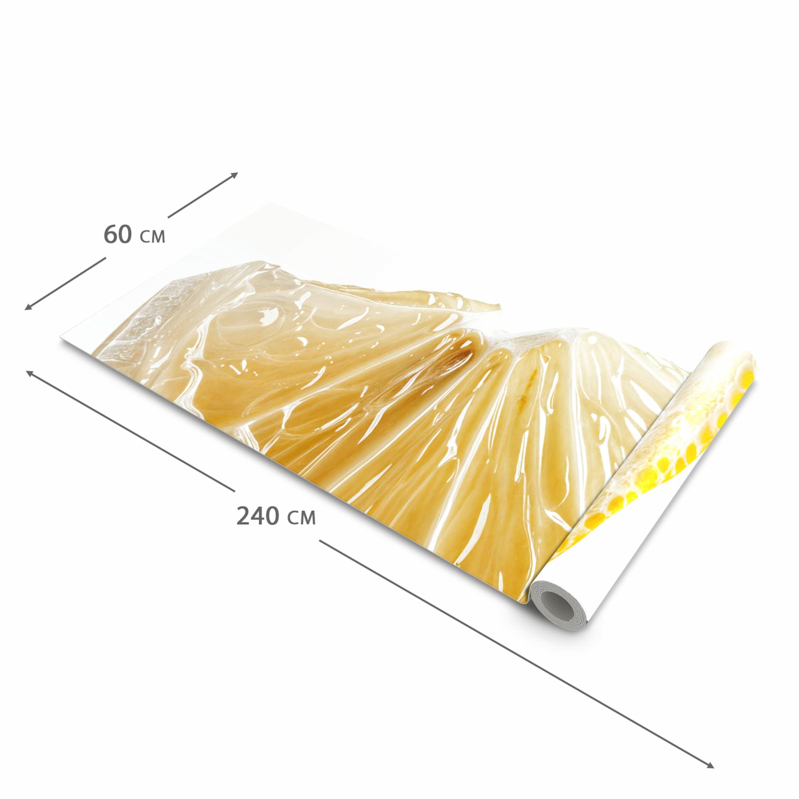 Farbbeständiger Küchenteppich mit Motiv Zitronenscheibe in der Größe 90x180 cm