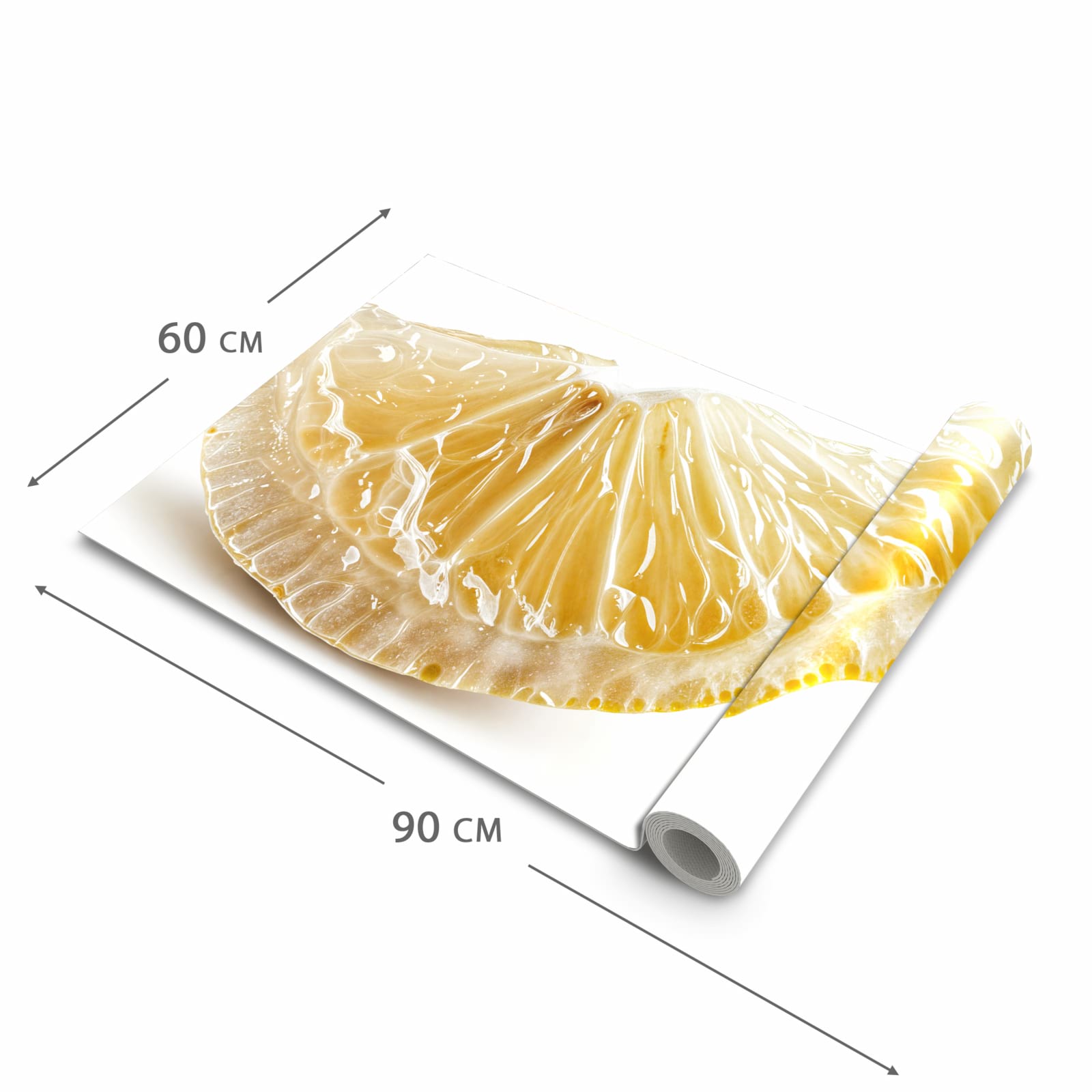 Zeitsparender waschbarer Küchenteppich mit Motiv Zitronenscheibe in der Grösse 90x180 cm