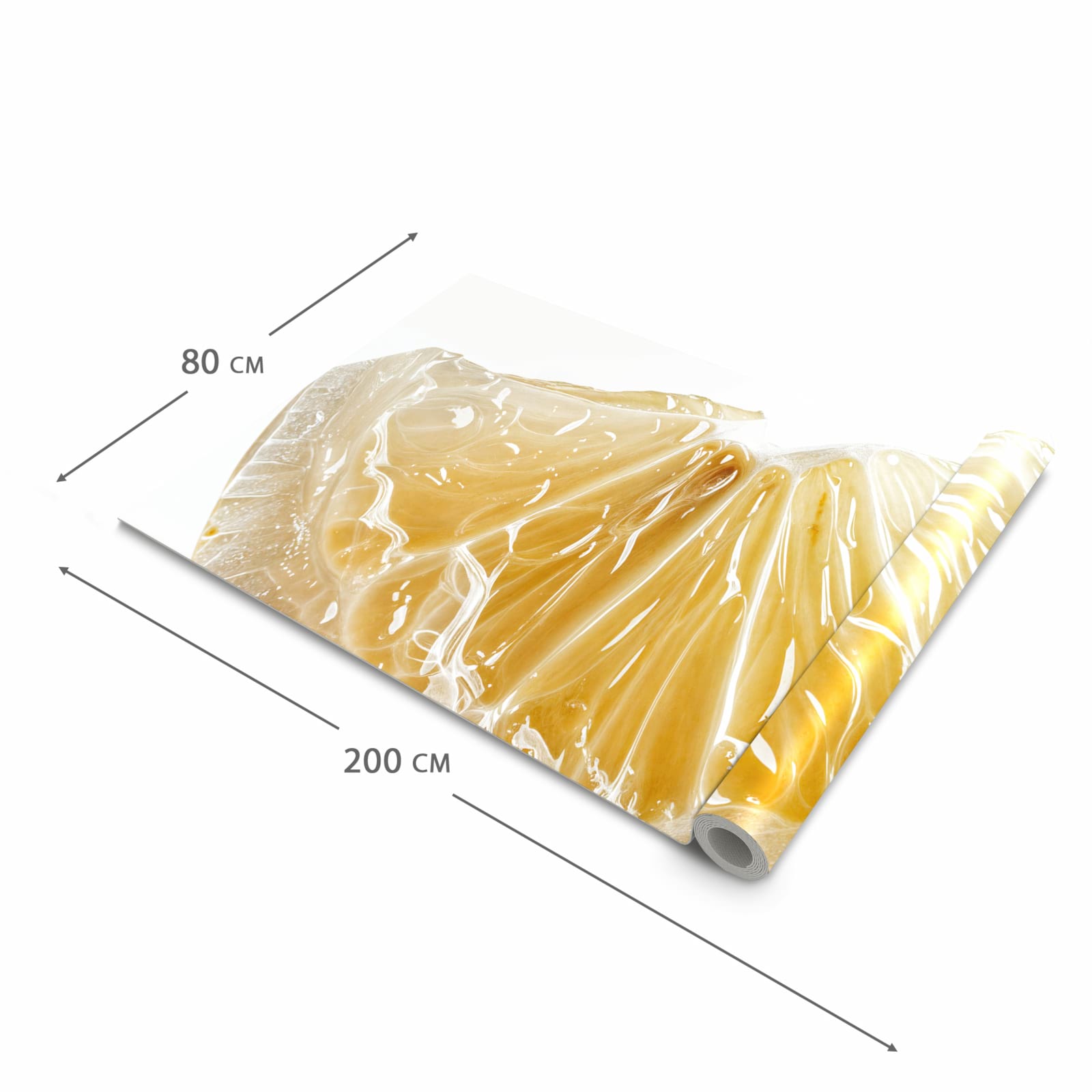 Geräuschdämpfender Küchenläufer mit Motiv Zitronenscheibe in der Grösse 90x180 cm