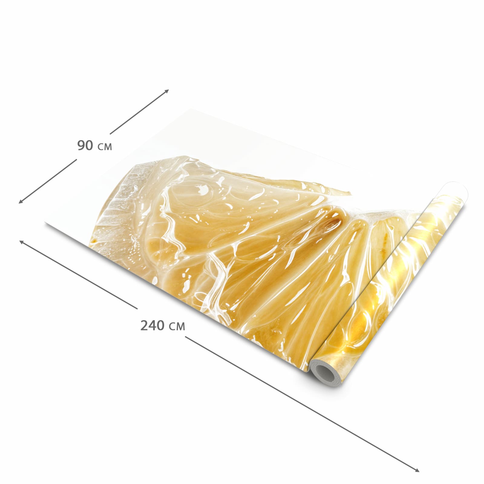 Fleckenresistenter langer Teppich mit Motiv Zitronenscheibe in der Grösse 90x240 cm