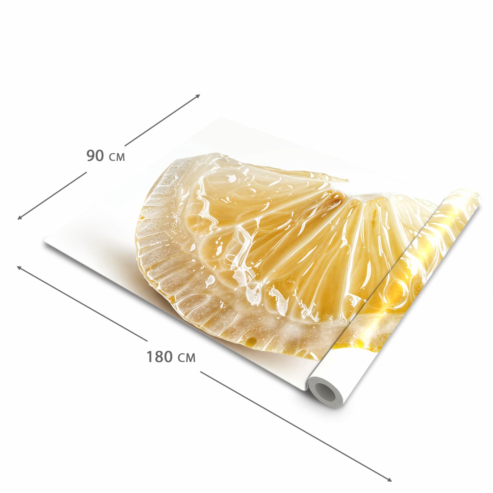 Wasserabweisender waschbarer Küchenläufer mit Motiv Zitronenscheibe in der Grösse 90x240 cm