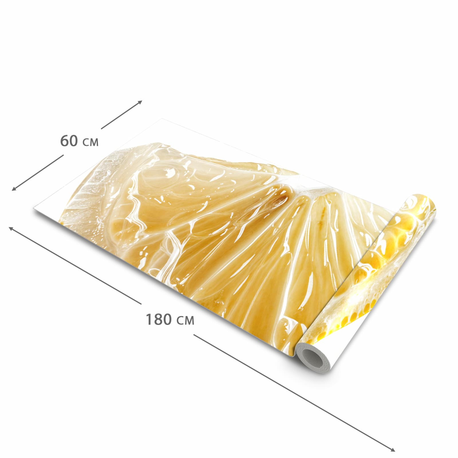 Bodenschonender Küchenläufer mit Motiv Zitronenscheibe in der Größe 90x180 cm