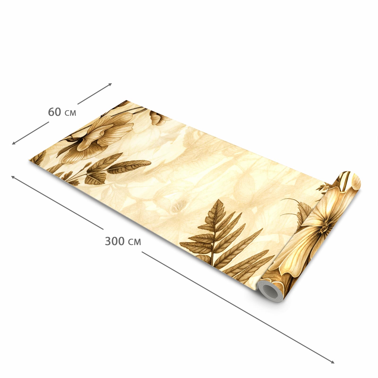 Abwaschbarer Küchenteppich mit Motiv Blumenblatt Kunstwerk in der Grösse 90x180 cm