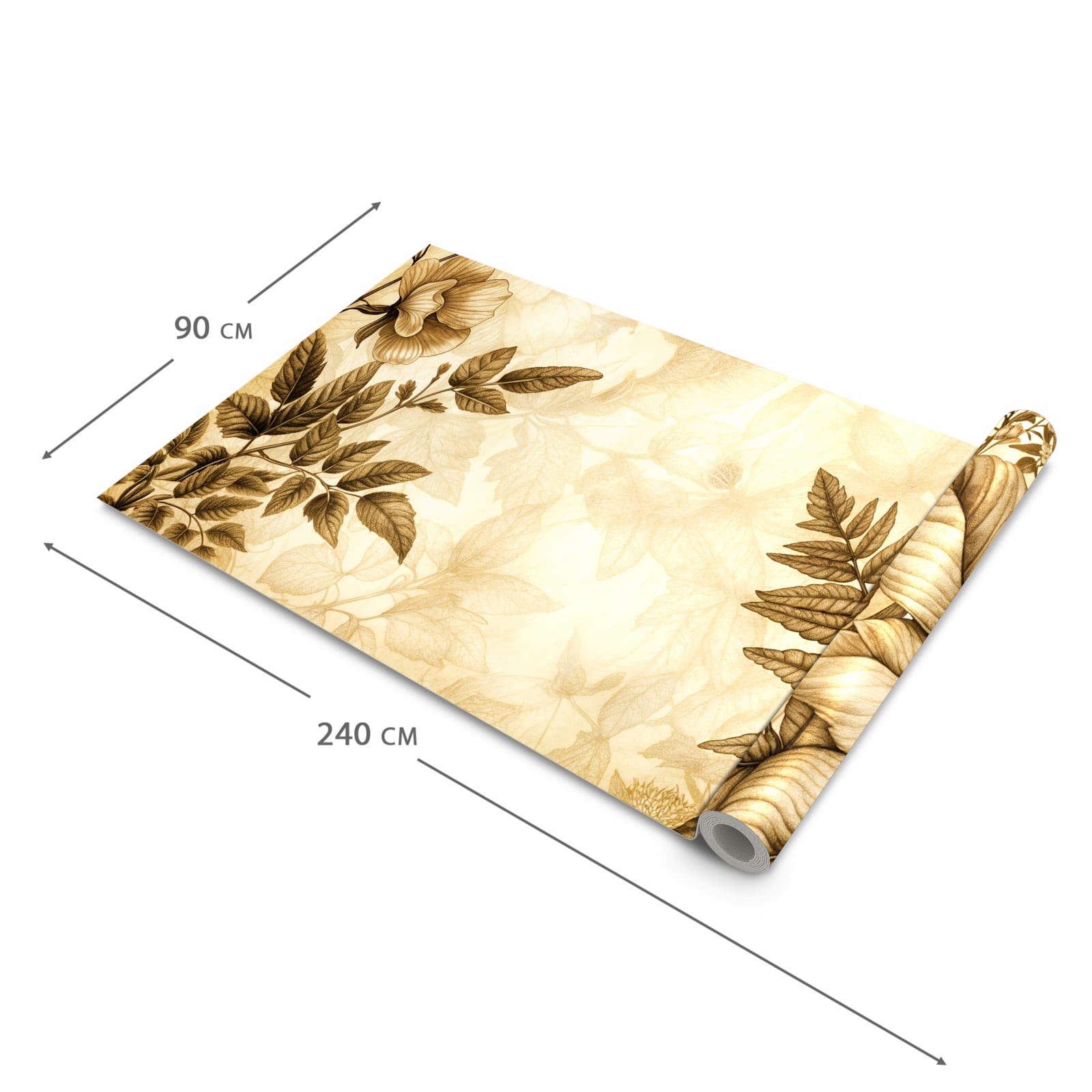 Feuchtigkeitsresistenter Küchenteppich mit Motiv Blumenblatt Kunstwerk in der Grösse 90x180 cm