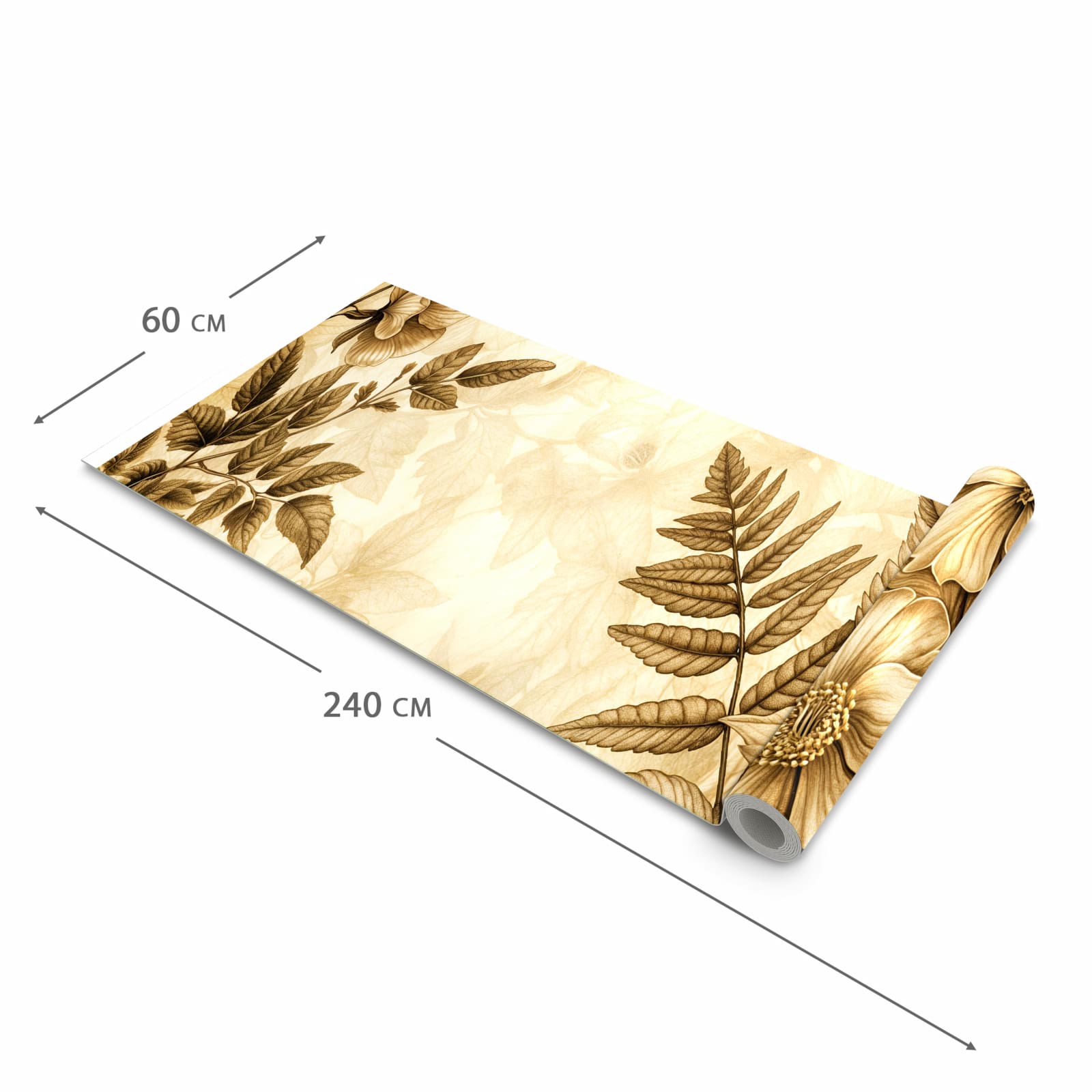 Komfortabler moderner Küchenläufer mit Motiv Blumenblatt Kunstwerk in der Grösse 90x180 cm