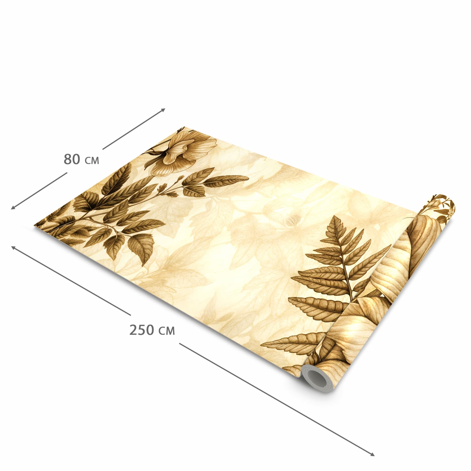 Strapazierfähiger Küchenteppich mit Motiv Blumenblatt Kunstwerk in der Grösse 90x180 cm