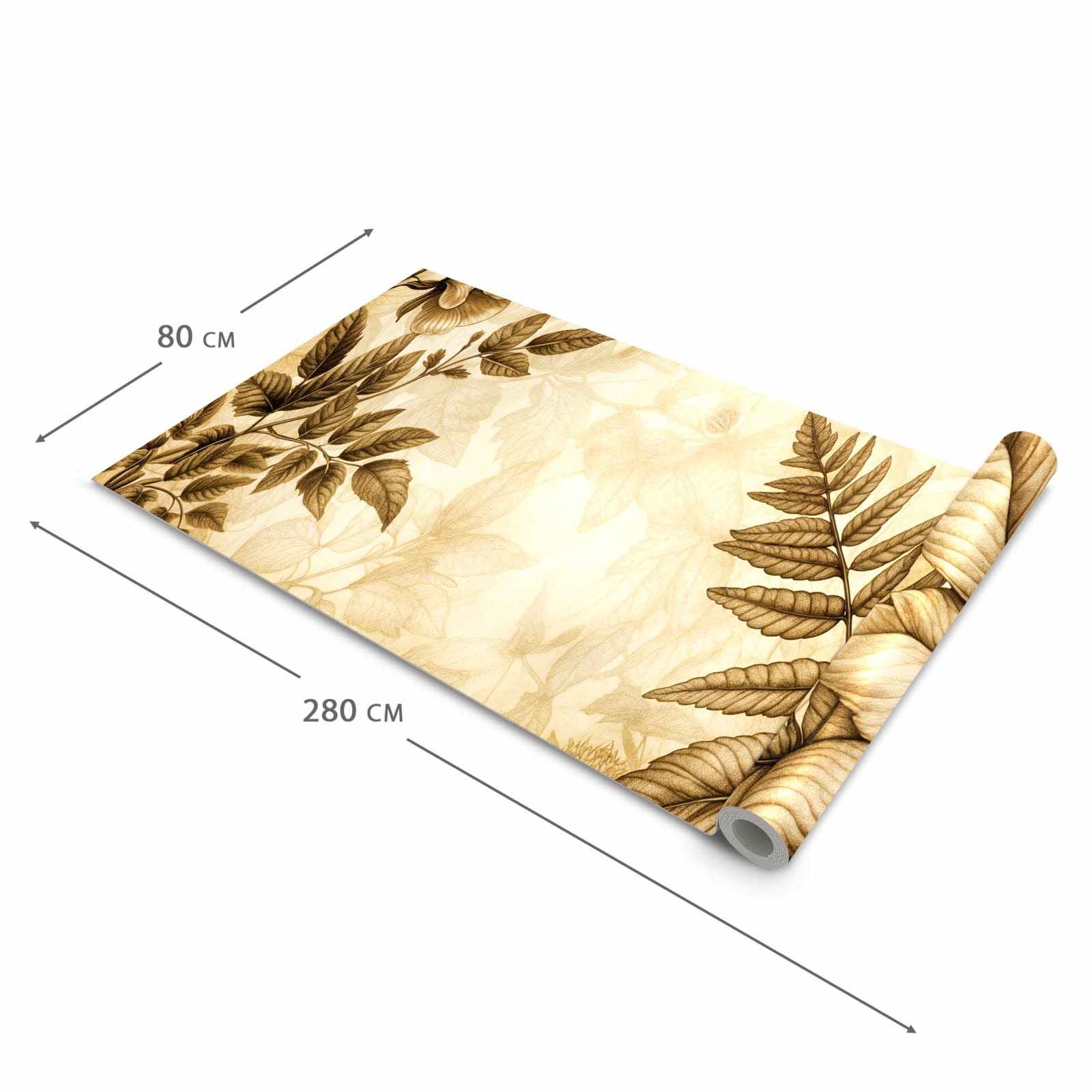 Waschbarer Küchenteppich mit Motiv Blumenblatt Kunstwerk in der Grösse 90x180 cm