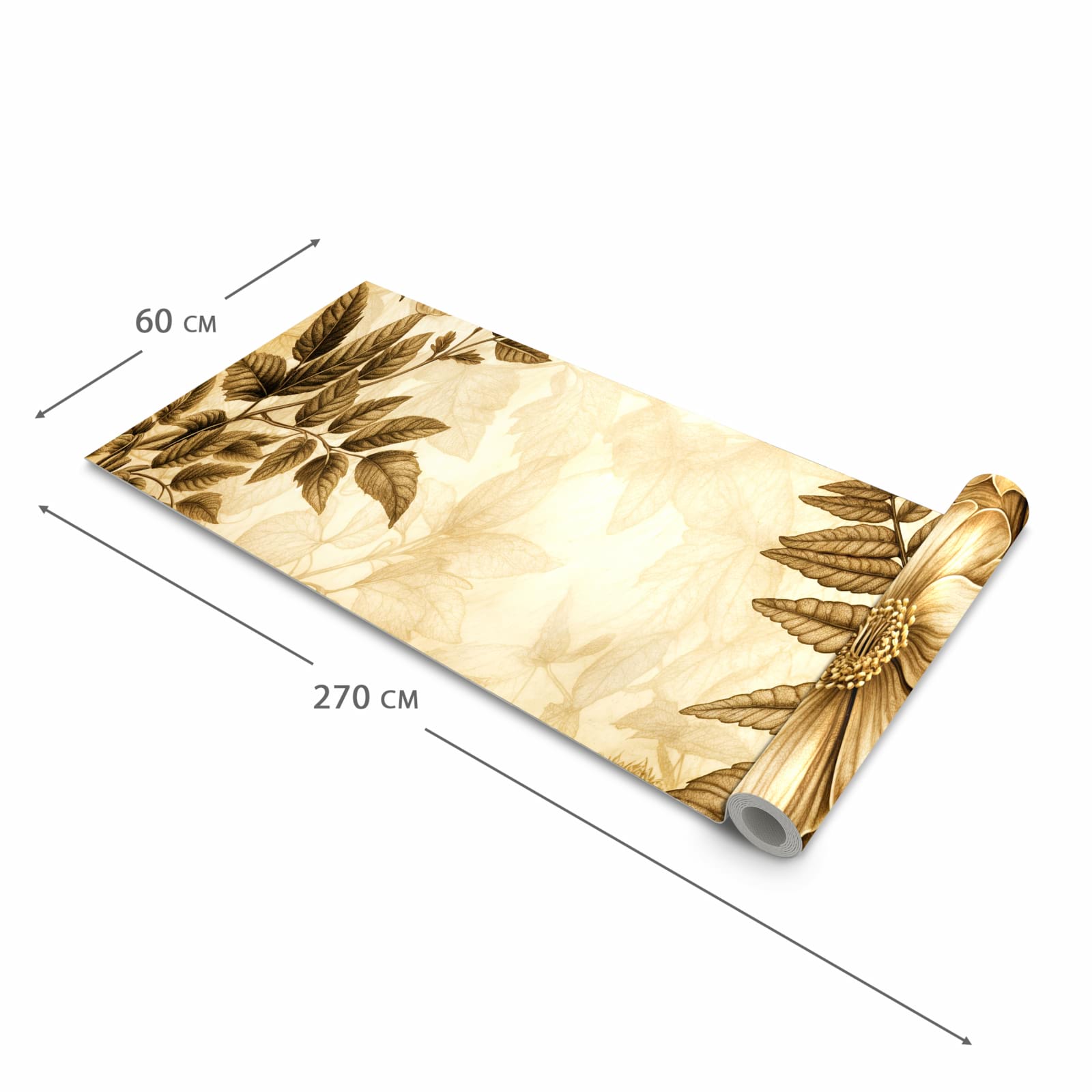 Rutschfester abwaschbarer Küchenläufer mit Motiv Blumenblatt Kunstwerk in der Größe 90x180 cm