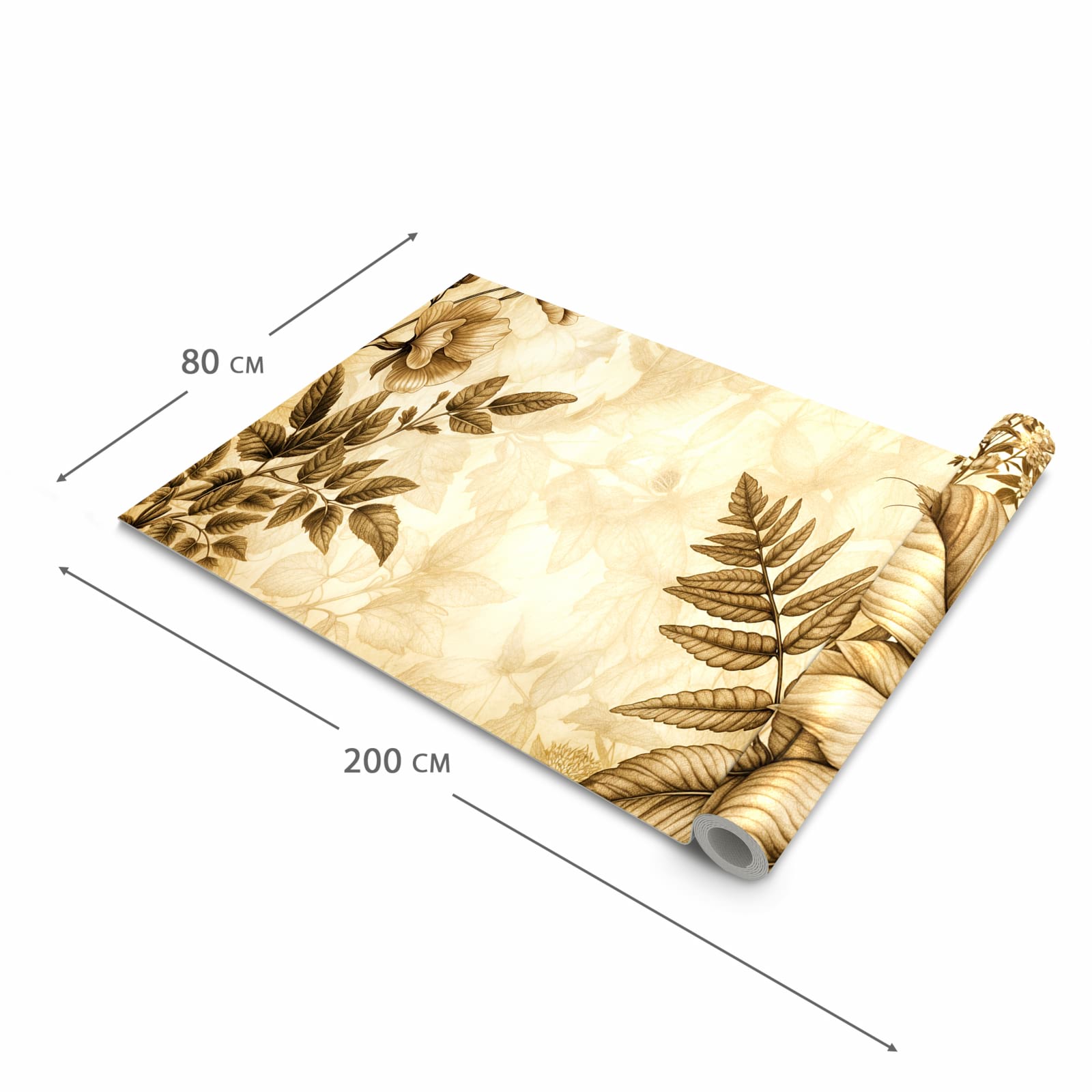 Hygienischer Küchenteppich mit Motiv Blumenblatt Kunstwerk in der Grösse 90x180 cm