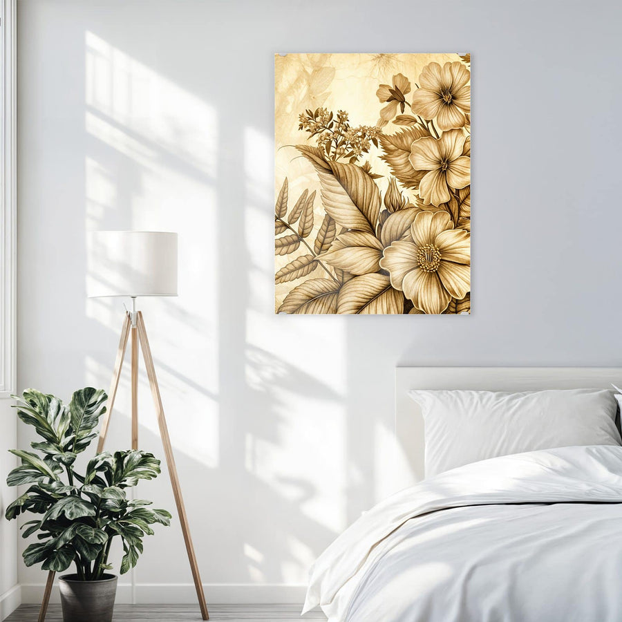 Maße Wandbild - Botanik in Sepia - Hochformat
