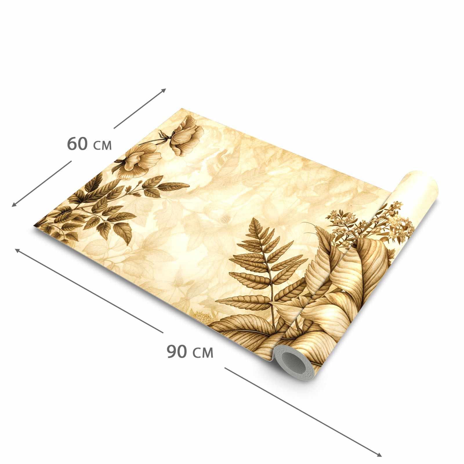 Küchenteppich mit Motiv Blumenblatt Kunstwerk in der Grösse 90x180 cm für angenehme Haptik