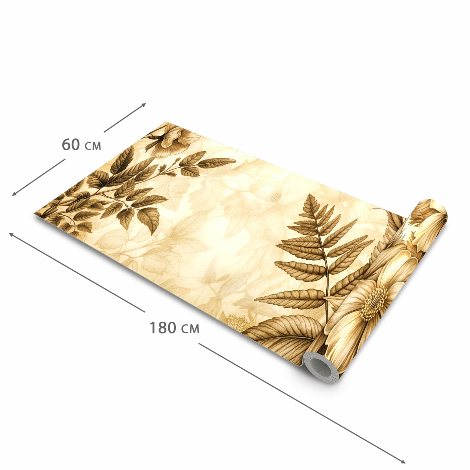 Pflegeleichter Küchenläufer mit Motiv Blumenblatt Kunstwerk in der Grösse 90x180 cm zum Waschen