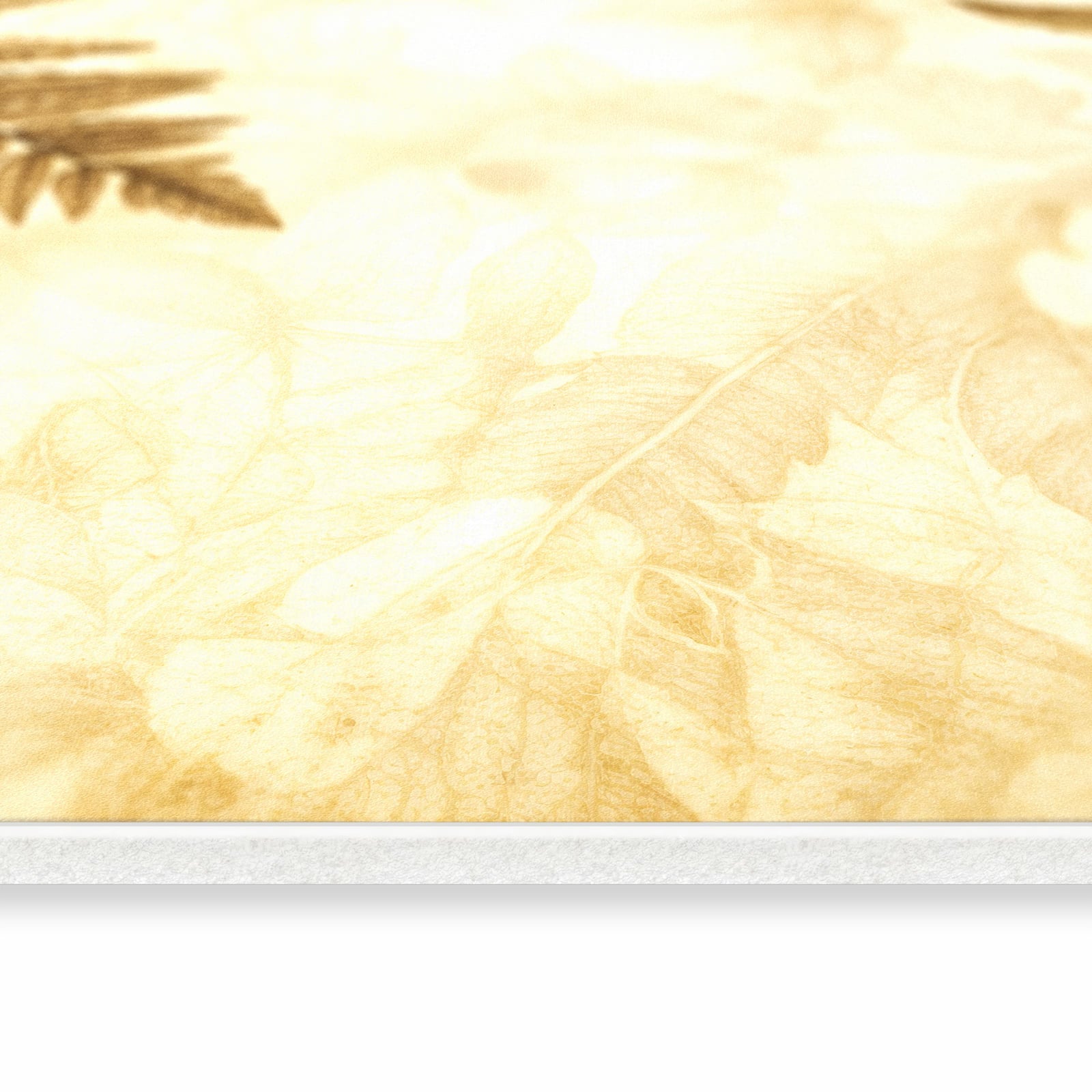 Waschbarer Küchenläufer mit Motiv Blumenblatt Kunstwerk in seitlicher Ansicht zum sicheren Aufbewahren