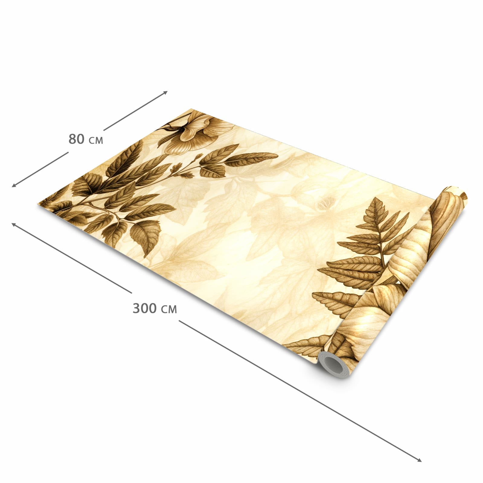 Langlebiger Teppich für die Küche mit Motiv Blumenblatt Kunstwerk in der Grösse 90x180 cm