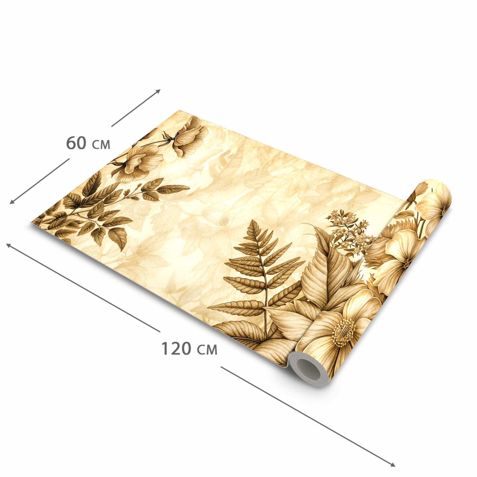 Langlebiger moderner Küchenläufer mit Motiv Blumenblatt Kunstwerk in der Grösse 90x180 cm