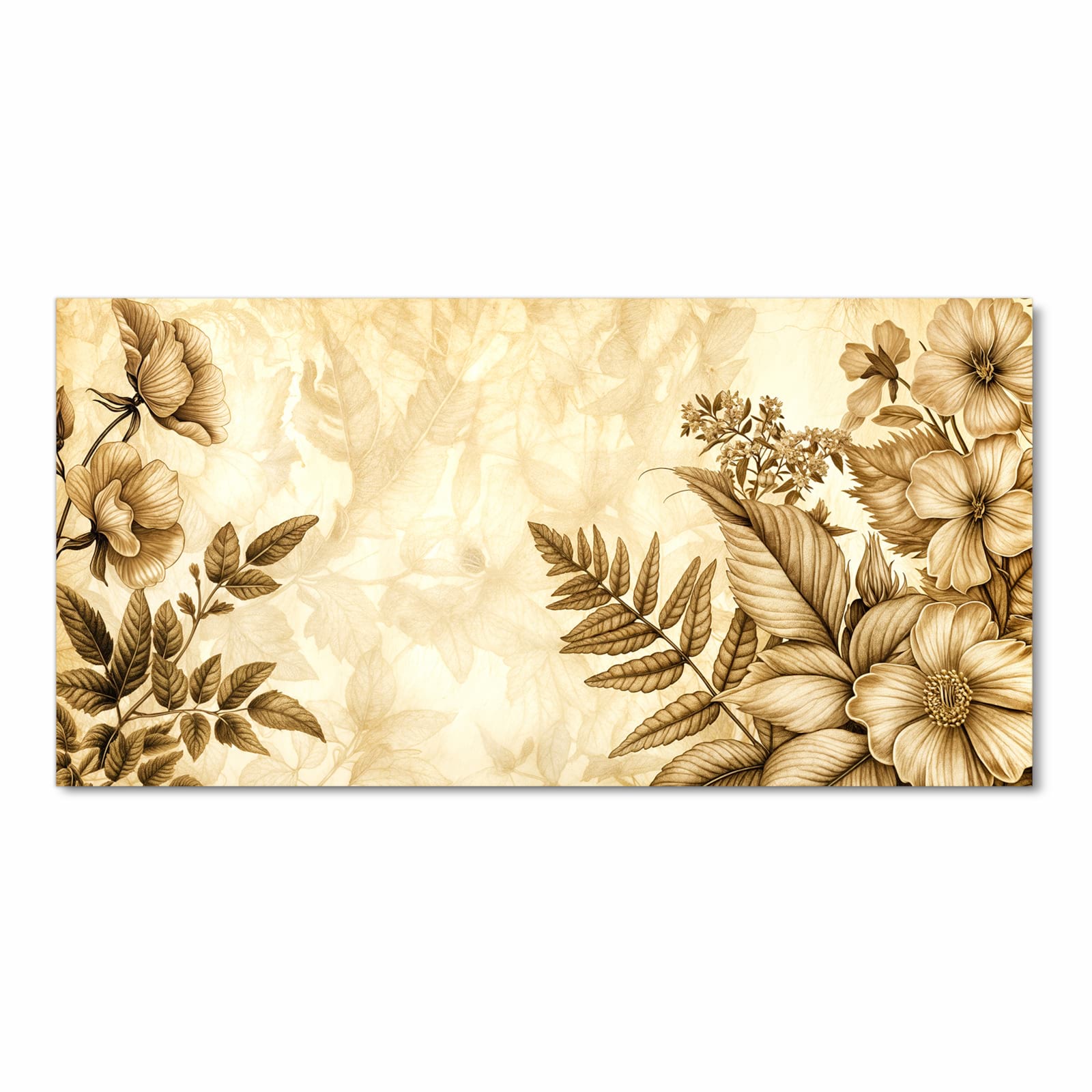 Geruchsneutraler waschbarer Teppich für die Küche mit Motiv Blumenblatt Kunstwerk in Frontansicht