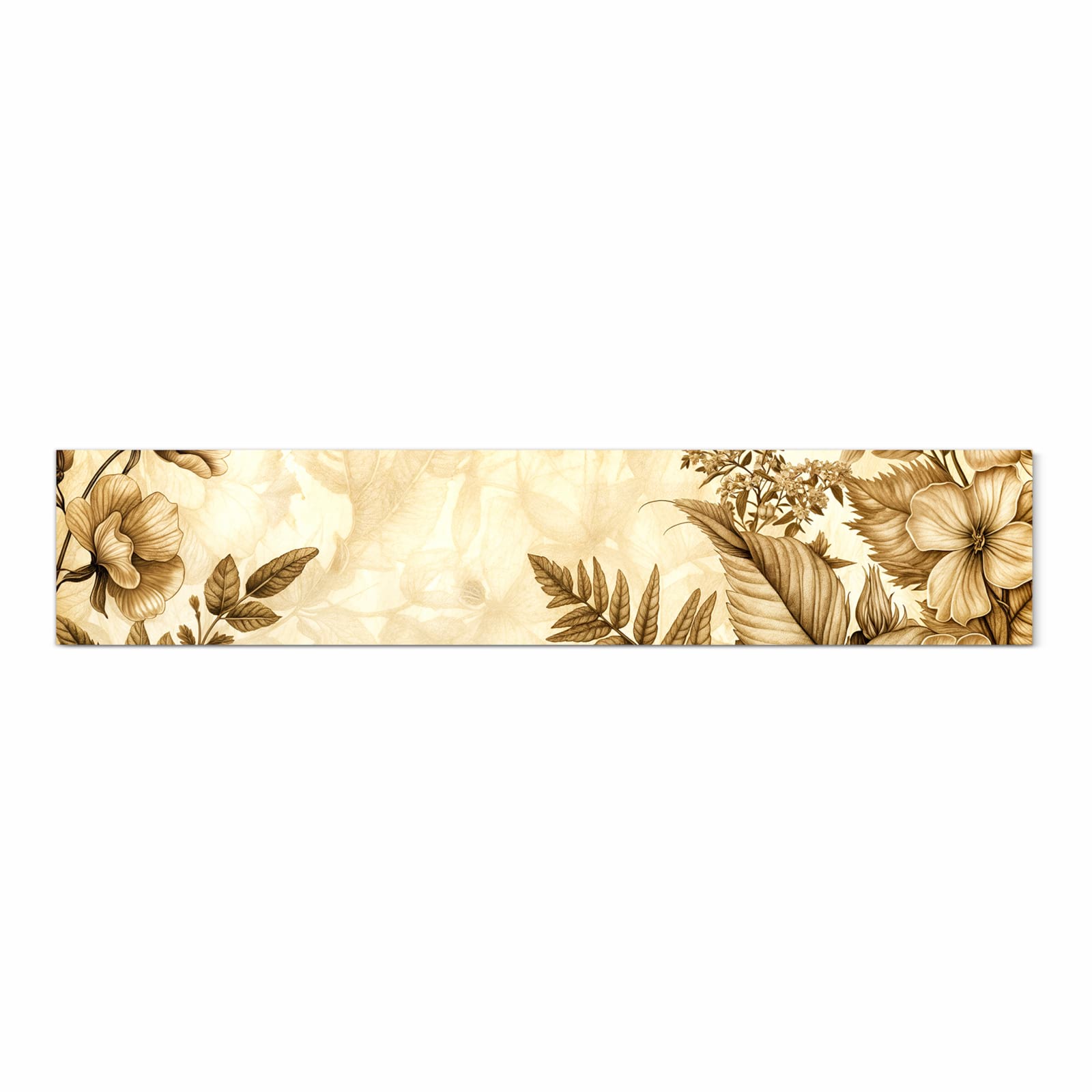 Rutschhemmender waschbarer Küchenläufer mit Motiv Blumenblatt Kunstwerk in Frontansicht