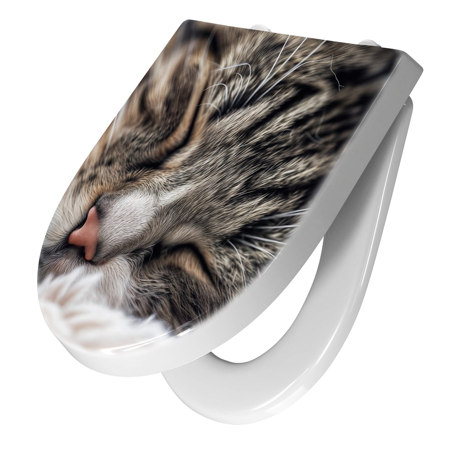WC-Sitz mit Absenkautomatik Schlafende Katze