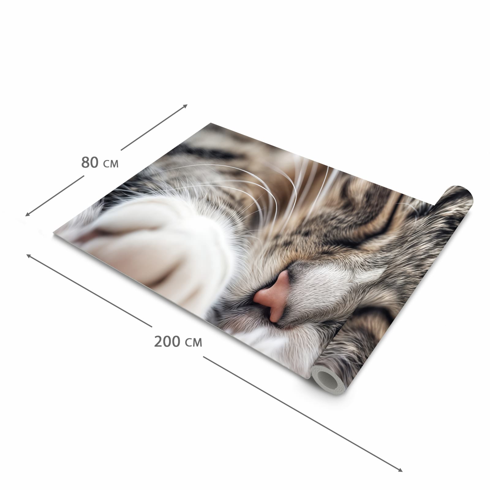 UV-beständiger Küchenläufer mit Motiv Schlafende Katze in der Grösse 90x180 cm