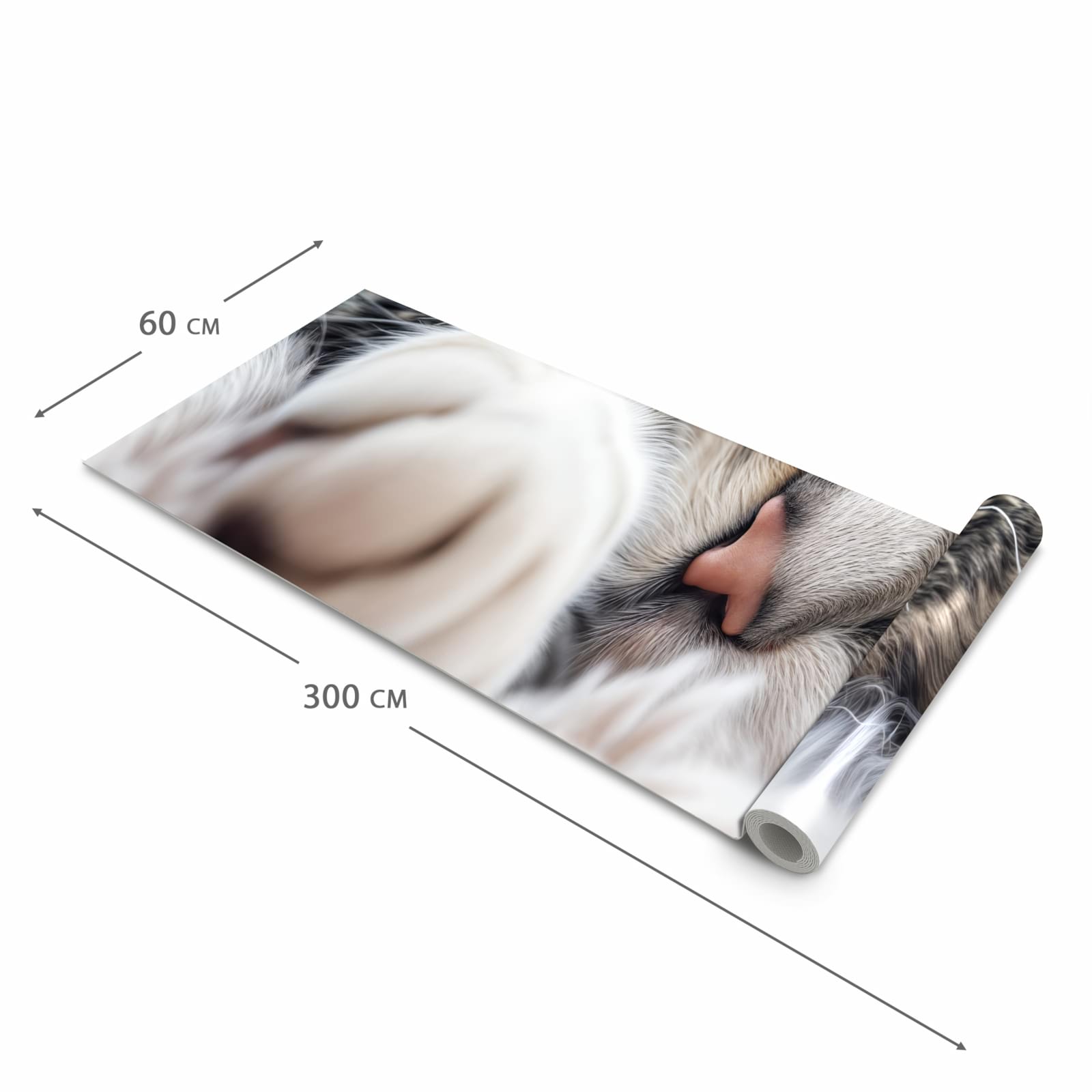 Geräuschdämpfender Küchenläufer mit Motiv Schlafende Katze in der Grösse 90x180 cm