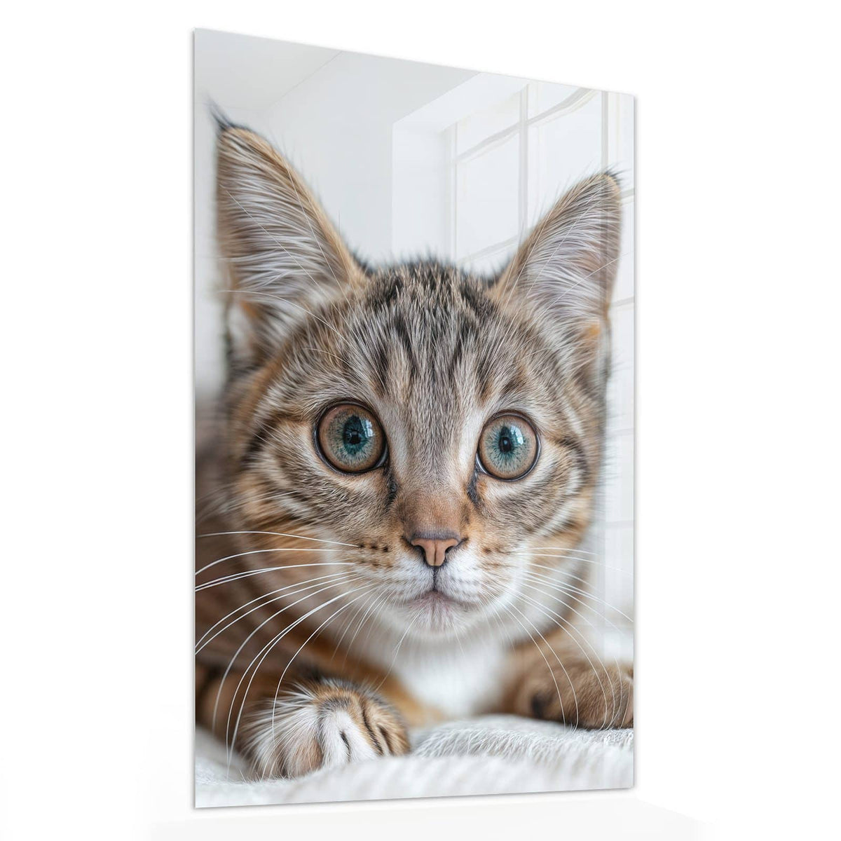 11 Größen – von 30 × 60 bis 60 × 150 cm – Wandbild - Kätzchen auf Decke - Hochformat