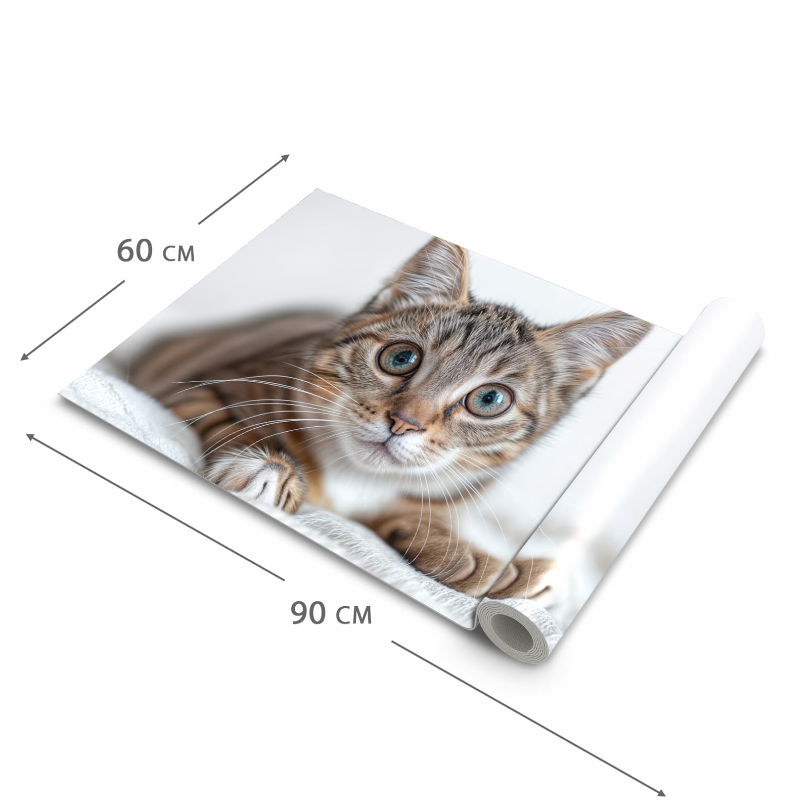 Strapazierfähiger Bodenläufer mit Motiv Süße Kleine Katze in der Grösse 80x300 cm