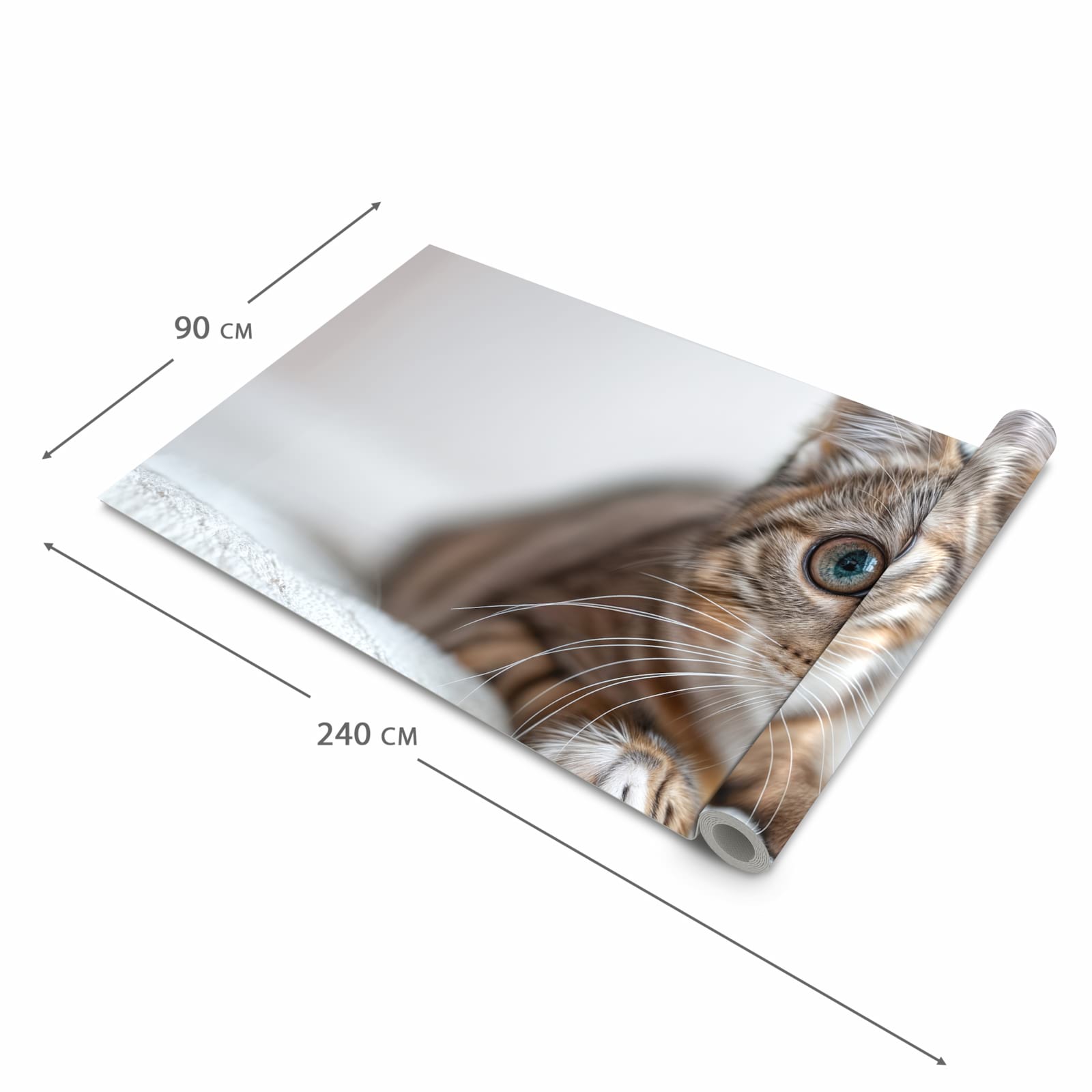 Küchenteppich mit Motiv Süße Kleine Katze in der Grösse 80x300 cm für Ordnung & Übersicht