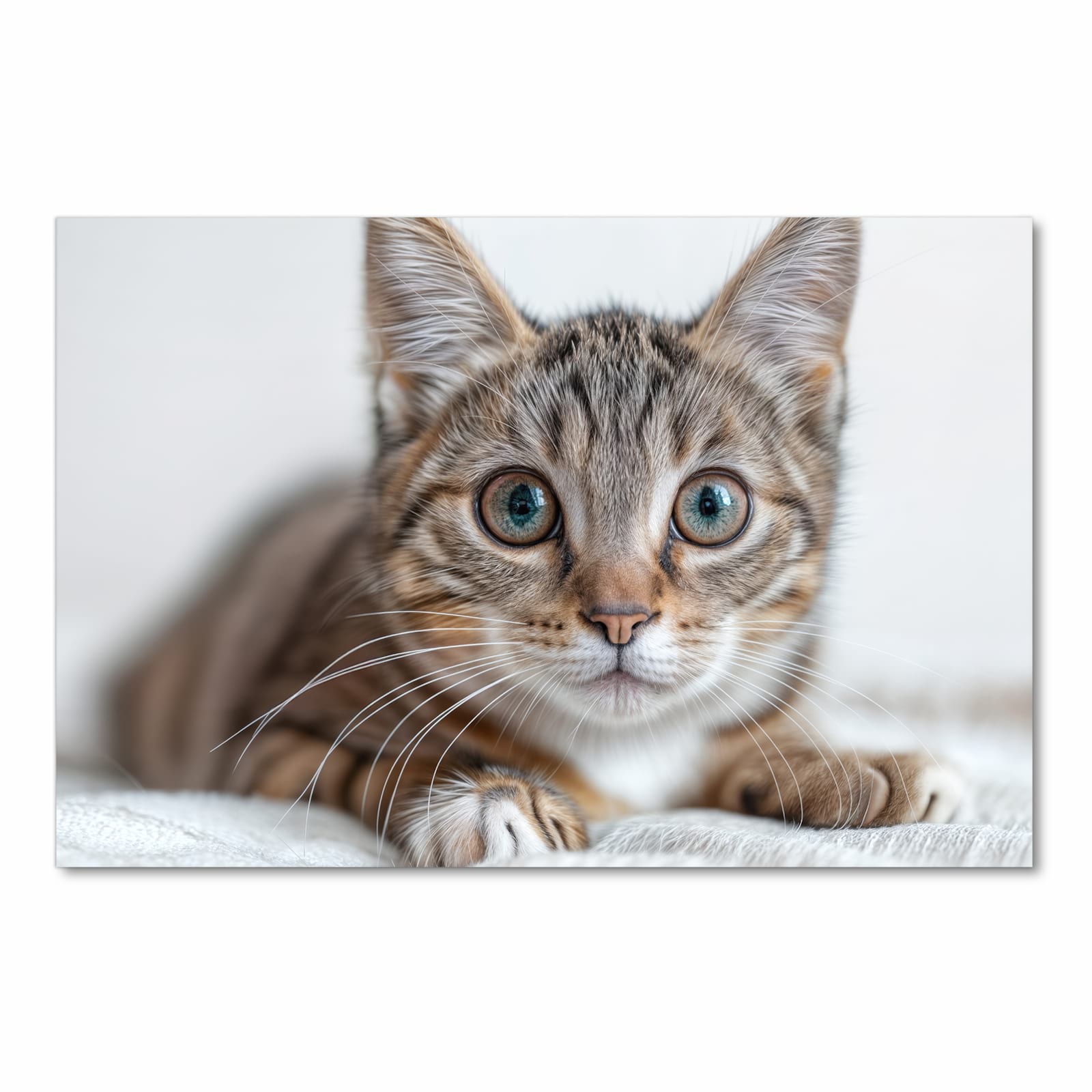 Rutschfester moderner Küchenläufer mit Motiv Süße Kleine Katze in Frontansicht