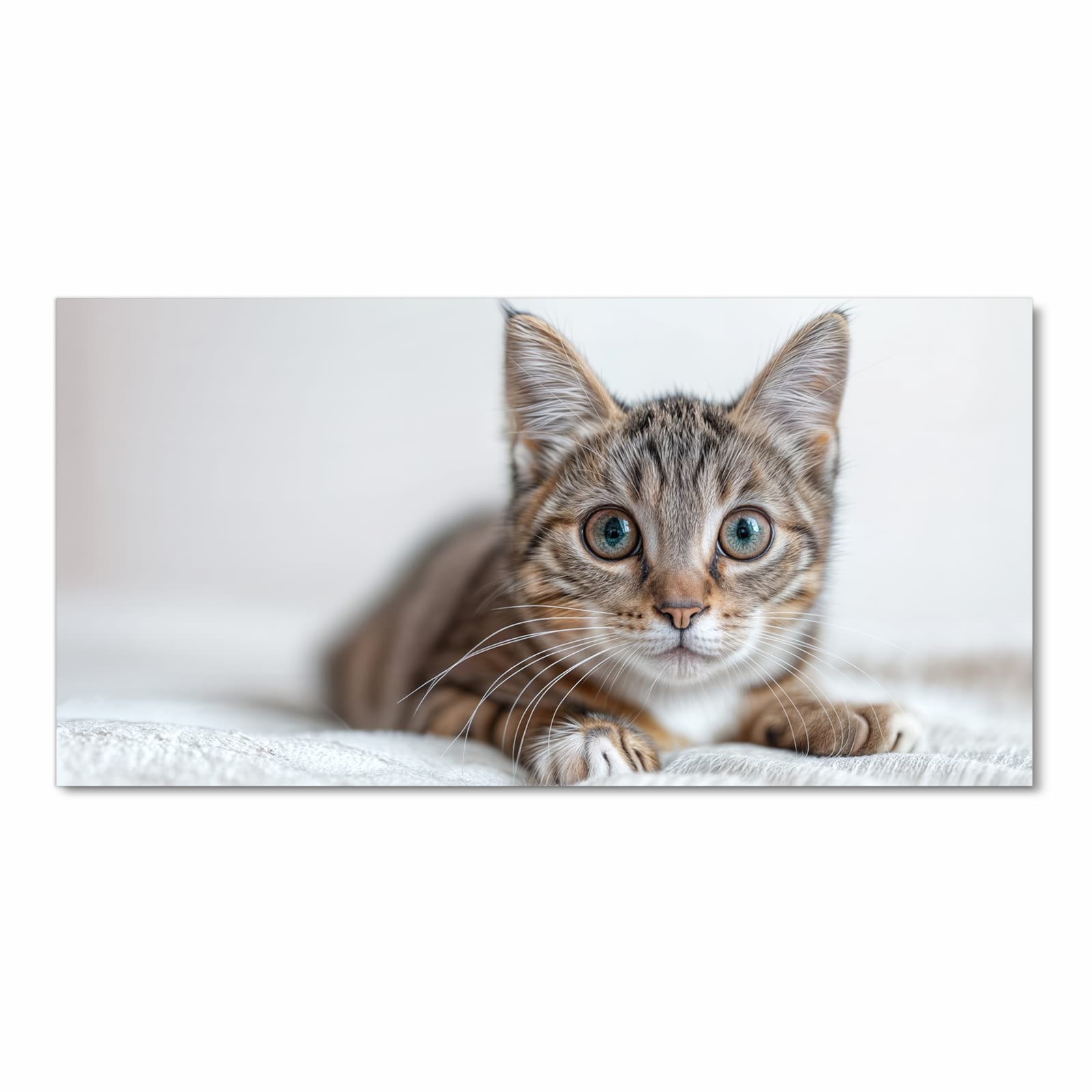 Pflegeleichter rutschfester Küchenläufer mit Motiv Süße Kleine Katze in Frontansicht