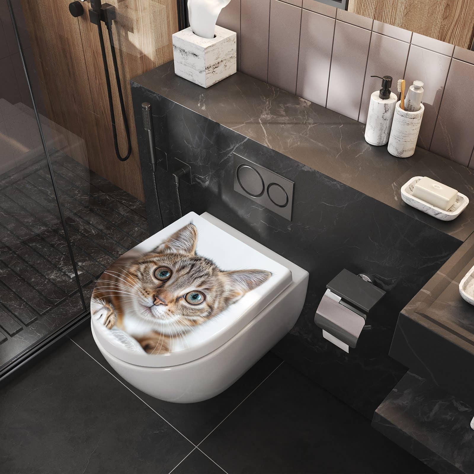 WC-Sitz mit Absenkautomatik Süße Kleine Katze
