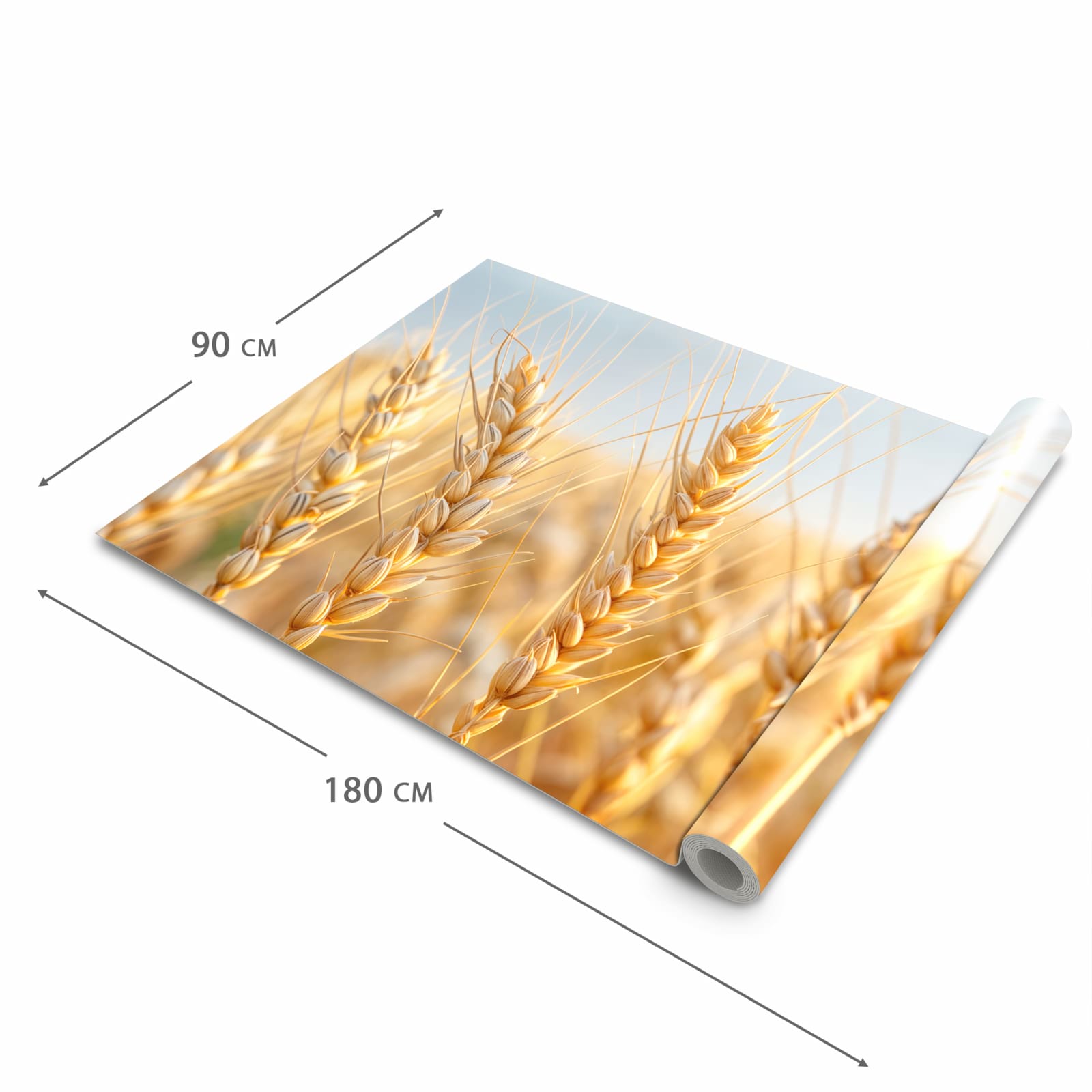Langlebiger Läufer Eingangsbereich mit Motiv Weizenfeld in der Größe 80x300 cm