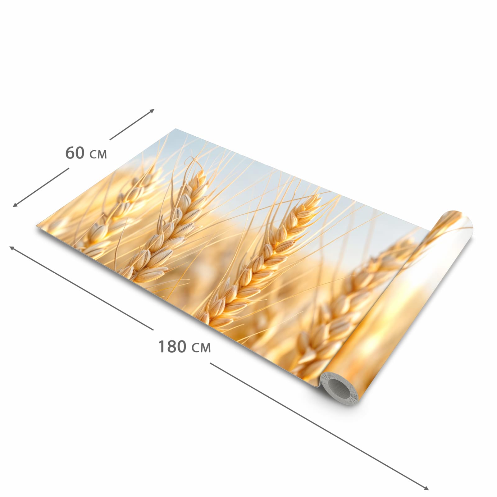 Zeitsparender Küchenläufer mit Motiv Weizenfeld in der Grösse 80x300 cm