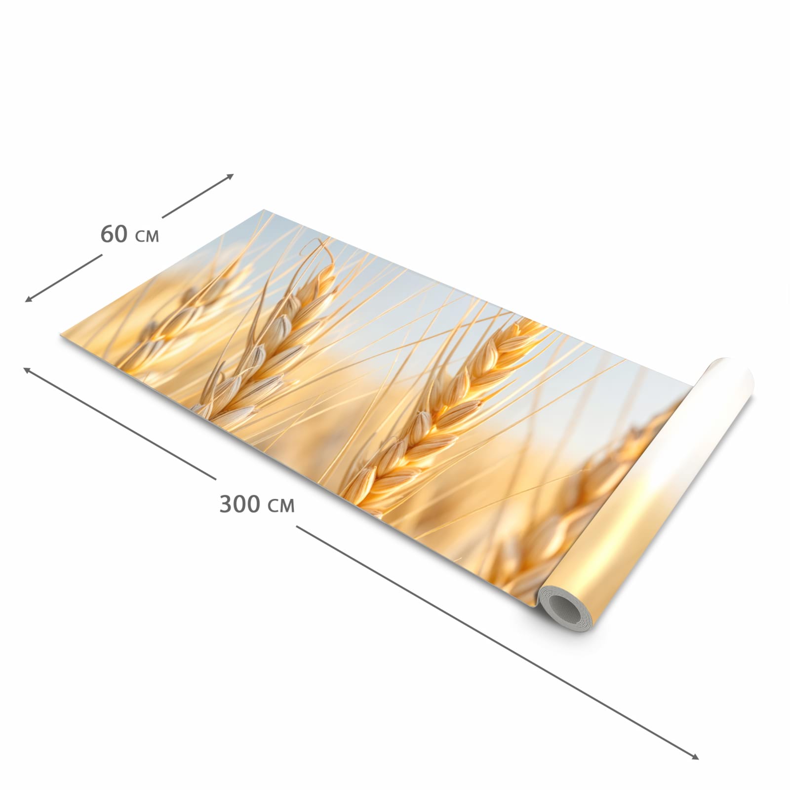 UV-beständiger Küchenläufer mit Motiv Weizenfeld in der Grösse 80x300 cm