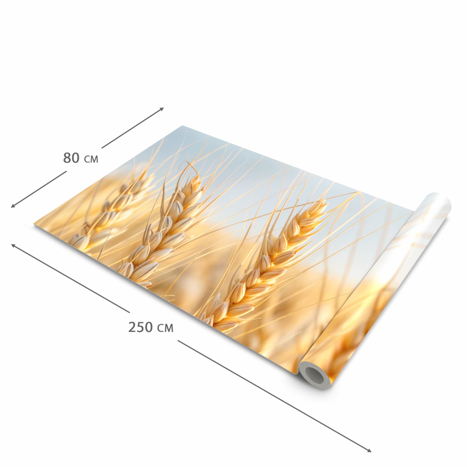 Fleckenresistenter waschbarer Läufer Küche mit Motiv Weizenfeld in der Grösse 80x300 cm