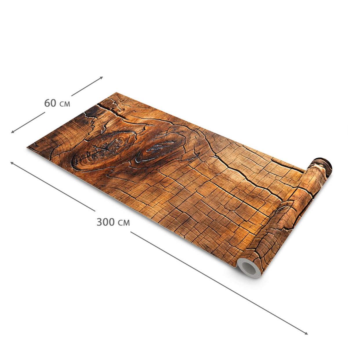 Waschbarer Küchenteppich mit Motiv Vintage Holzmaserung in der Größe 80x280 cm