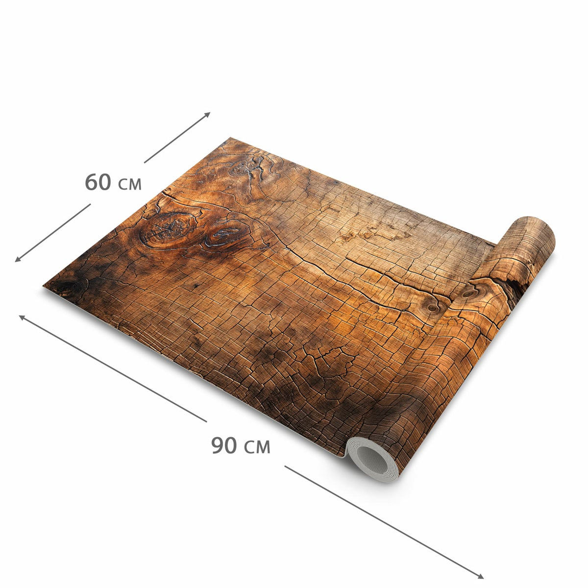 Langlebiger Teppich für Küche mit Motiv Vintage Holzmaserung in der Grösse 80x280 cm