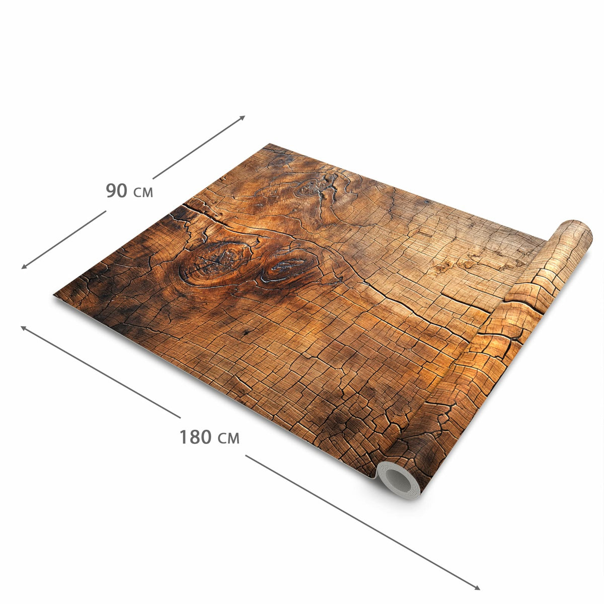 Bodenschonender Küchenteppich mit Motiv Vintage Holzmaserung in der Grösse 80x280 cm